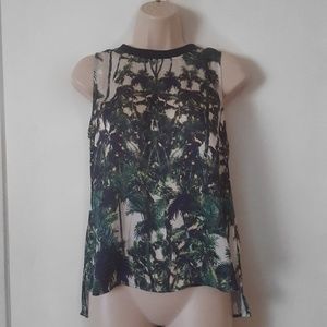 Forever 21 Trees Printed Sleeveless Blouse